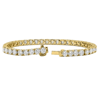 10 ct. T.W. Lab-Grown Diamond Round Tennis Bracelet in Sterling Silver & 14K Gold over Silver