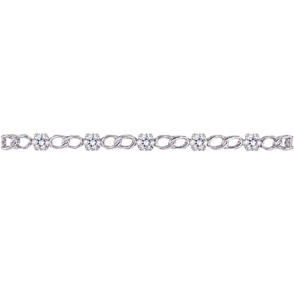 3 ct. T.W. Lab-Grown Diamond Round Link Bracelet in Sterling Silver or 14K Gold over Silver