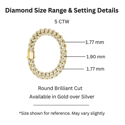 5 ct. T.W. Lab-Grown Diamond Round Chain Bracelet in Sterling Silver or 14K Gold over Silver