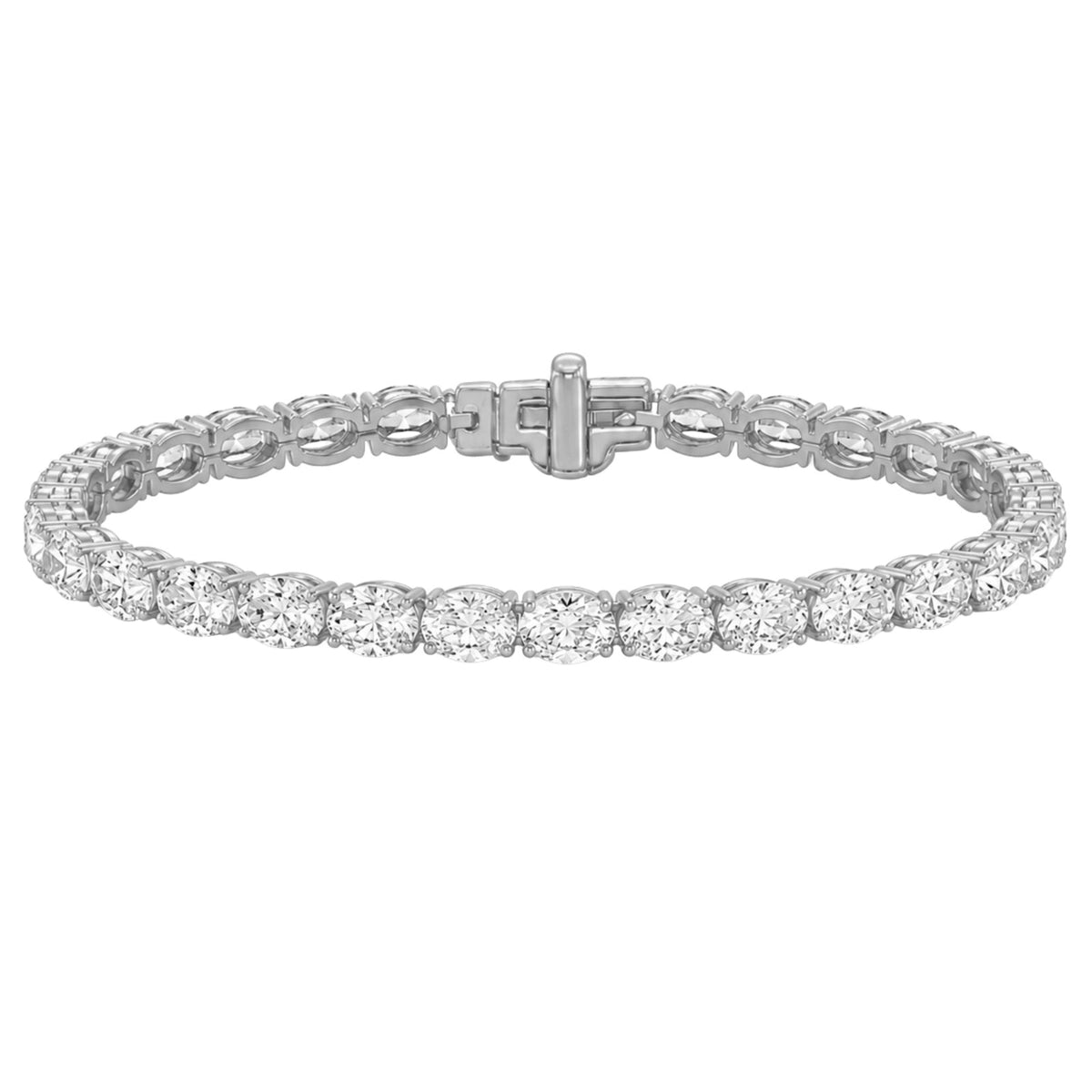 Lab-Grown Diamond Oval Tennis Bracelet in 14K White Gold or 14K Yellow Gold