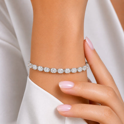 Lab-Grown Diamond Oval Tennis Bracelet in 14K White Gold or 14K Yellow Gold