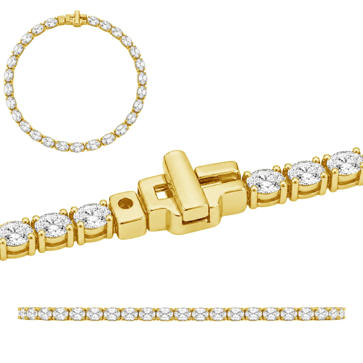 Lab-Grown Diamond Oval Tennis Bracelet in 14K White Gold or 14K Yellow Gold