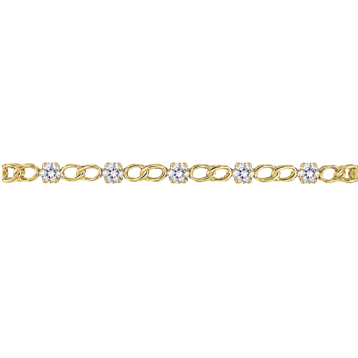 3 ct. T.W. Lab-Grown Diamond Round Link Bracelet in Sterling Silver or 14K Gold over Silver