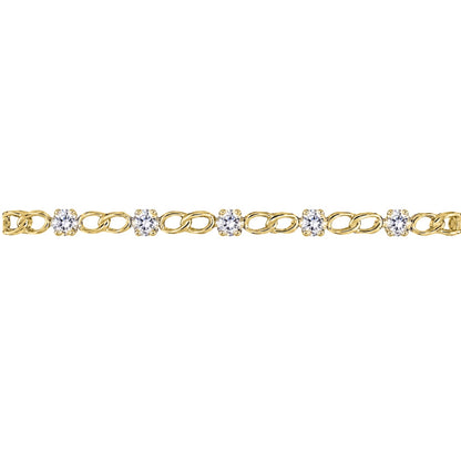 3 ct. T.W. Lab-Grown Diamond Round Link Bracelet in Sterling Silver or 14K Gold over Silver