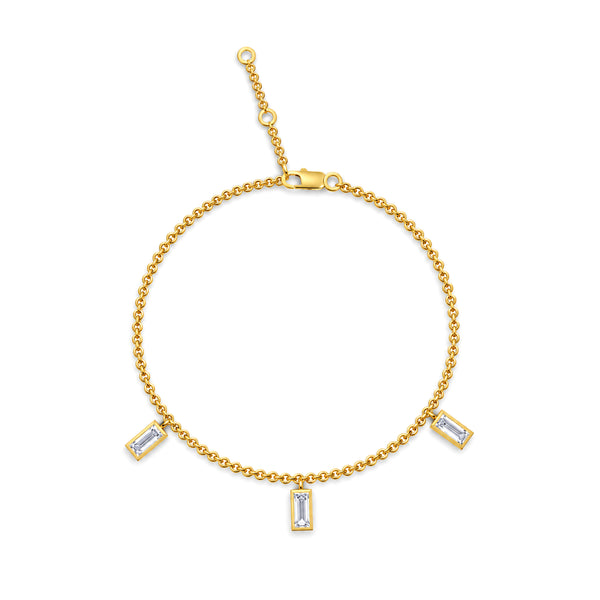1/2 Carat T.W. Lab Grown Diamond Bagguette Station Bracelet (Assorted colors)
