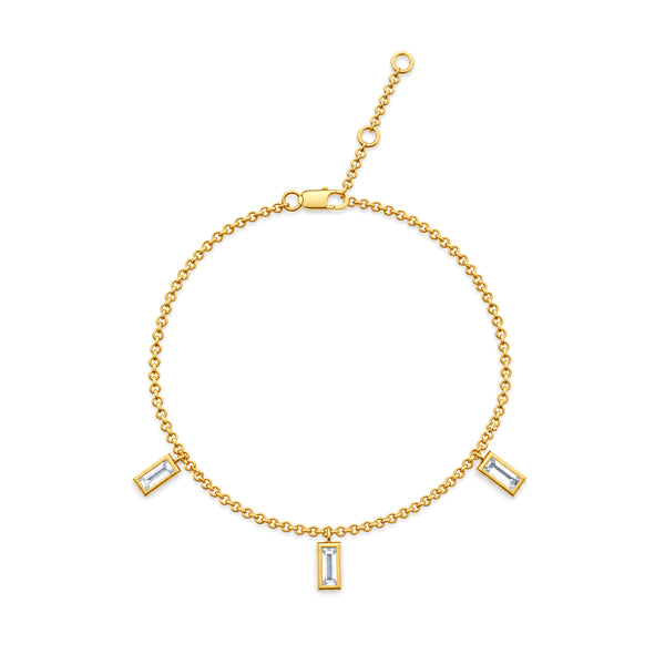1/2 Carat T.W. Lab Grown Diamond Bagguette Station Bracelet (Assorted colors)