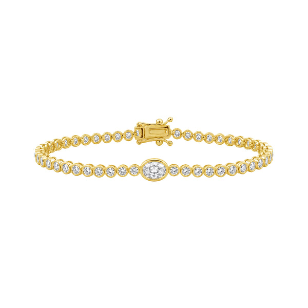 3.00 Carat T.W. Lab Grown Diamond Gold over Silver Bracelet