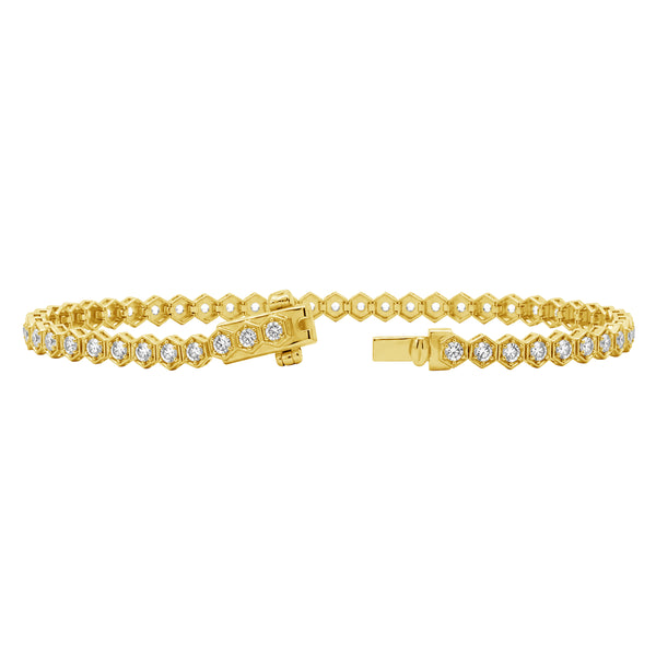 2.00 Carat T.W Lab Grown Diamond Hex-Link Bracelet (Assorted colors)