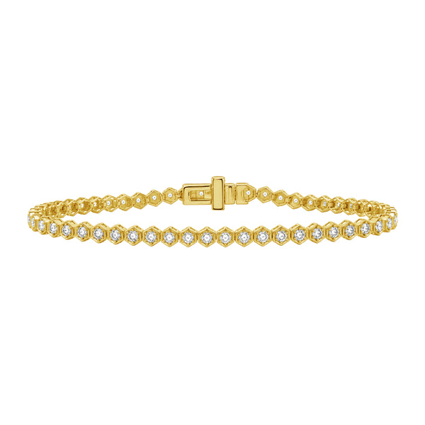2.00 Carat T.W Lab Grown Diamond Hex-Link Bracelet (Assorted colors)