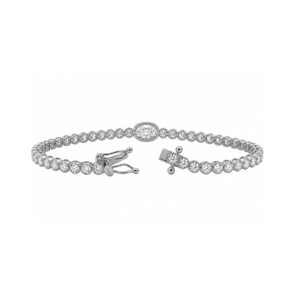 3.00 Carat T.W. Lab Grown Diamond Sterling Silver Bracelet