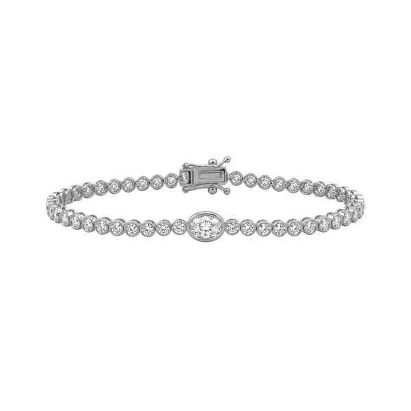 3.00 Carat T.W. Lab Grown Diamond Sterling Silver Bracelet