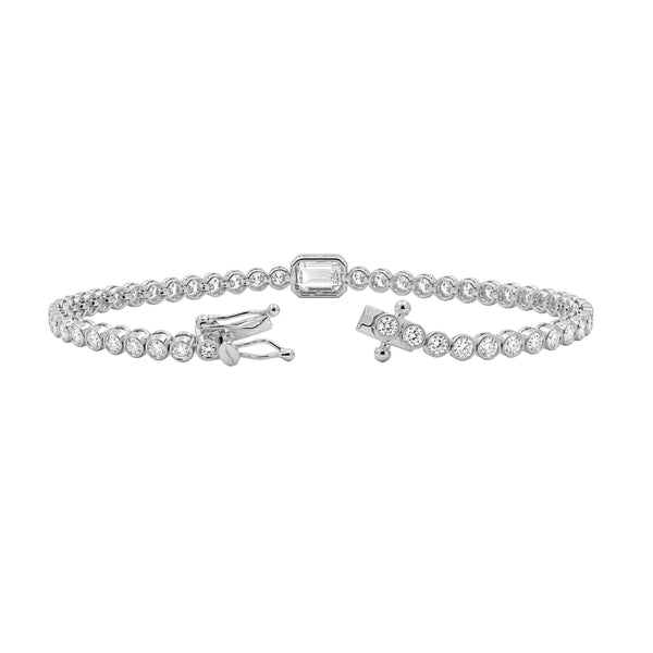 3.00 Carat T.W. Lab Grown Diamond Sterling Silver Bracelet