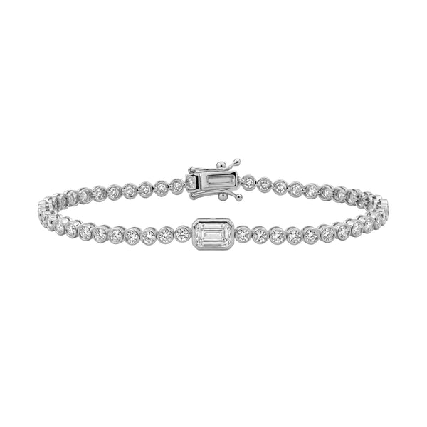 3.00 Carat T.W. Lab Grown Diamond Sterling Silver Bracelet
