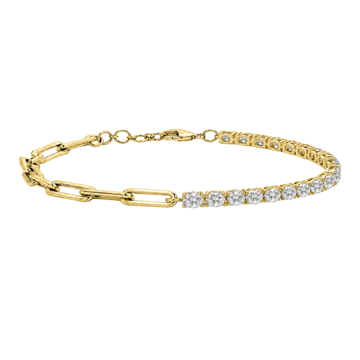 3 ct. T.W. Lab-Grown Diamond Oval Cut Bracelet in 14K White Gold or 14K Yellow Gold