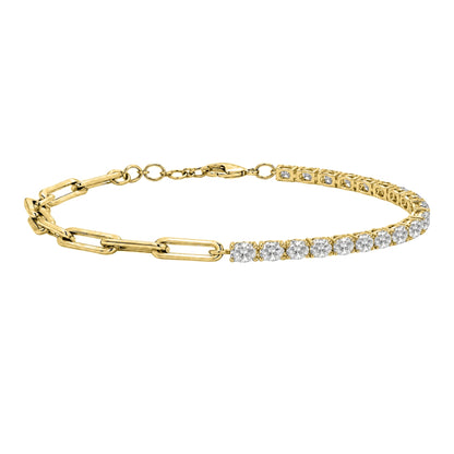 3 ct. T.W. Lab-Grown Diamond Oval Cut Bracelet in 14K White Gold or 14K Yellow Gold
