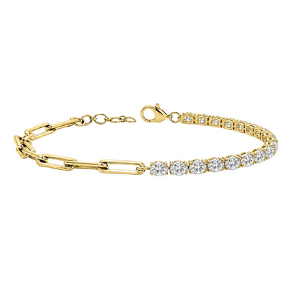 Lab-Grown Diamond Chain Bracelet in 14K White Gold or 14K Yellow Gold