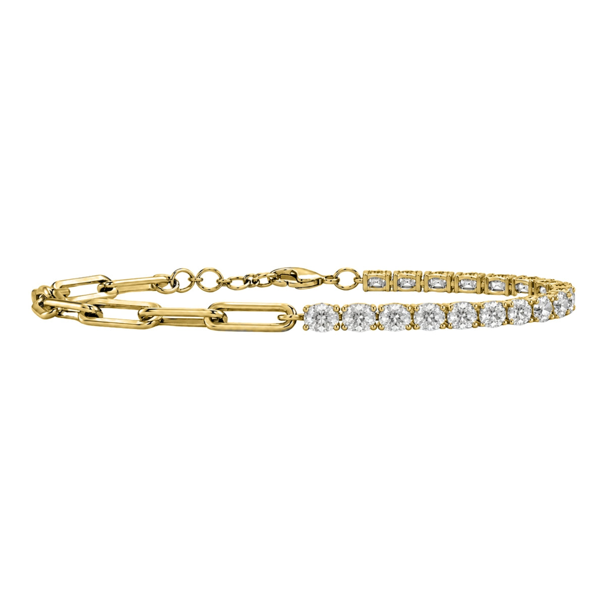 Lab-Grown Diamond Chain Bracelet in 14K White Gold or 14K Yellow Gold