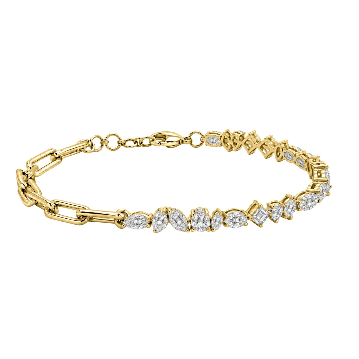 3 ct. T.W. Lab-Grown Diamond Mix Cut Bracelet in 14K White Gold or 14K Yellow Gold