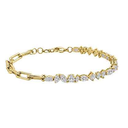 3 ct. T.W. Lab-Grown Diamond Mix Cut Bracelet in 14K White Gold or 14K Yellow Gold