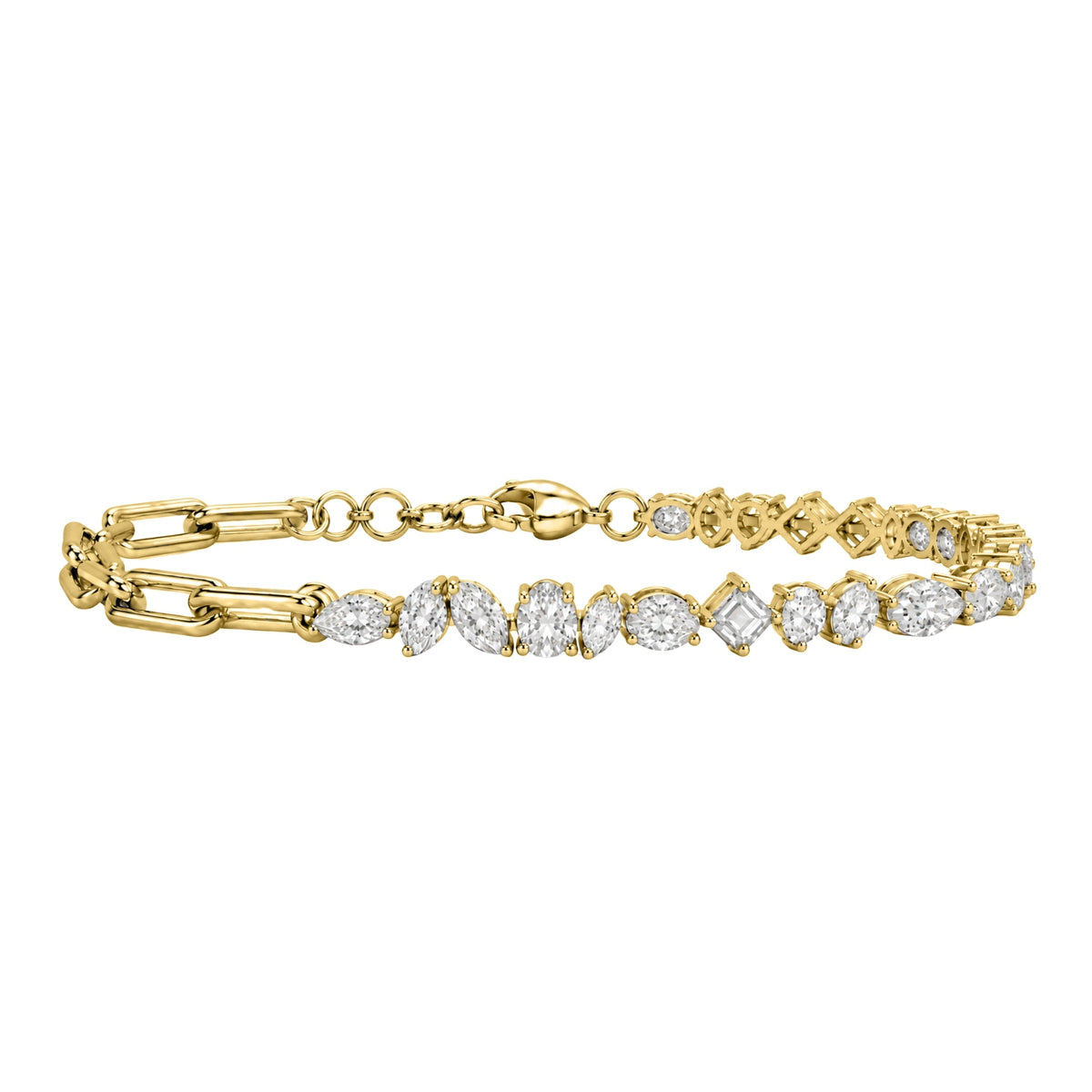 3 ct. T.W. Lab-Grown Diamond Mix Cut Bracelet in 14K White Gold or 14K Yellow Gold