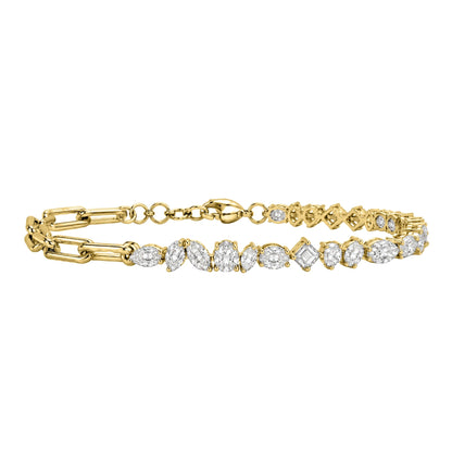 3 ct. T.W. Lab-Grown Diamond Mix Cut Bracelet in 14K White Gold or 14K Yellow Gold