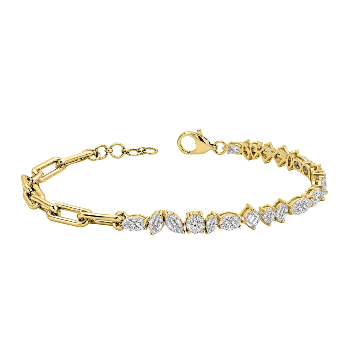 3 ct. T.W. Lab-Grown Diamond Mix Cut Bracelet in 14K White Gold or 14K Yellow Gold