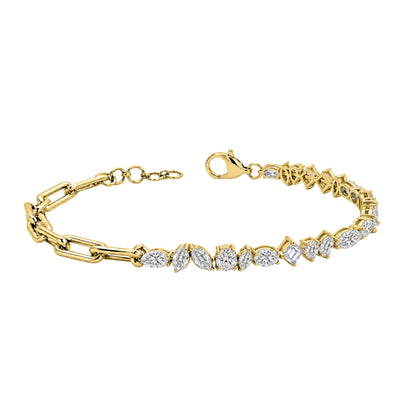 3 ct. T.W. Lab-Grown Diamond Mix Cut Bracelet in 14K White Gold or 14K Yellow Gold