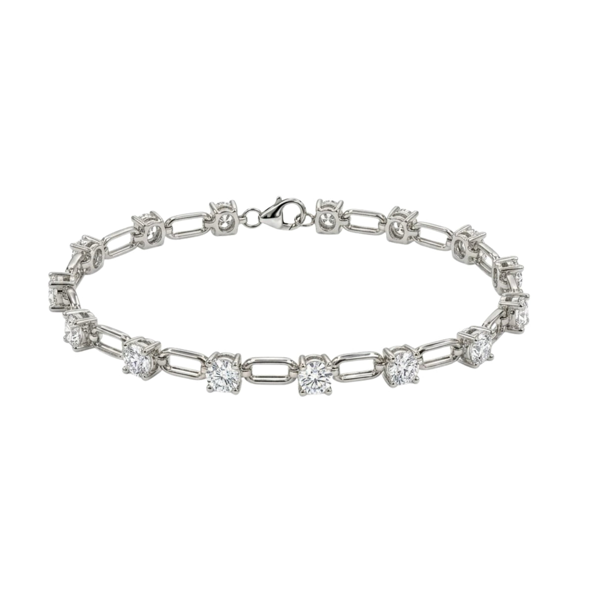 3 ct. T.W. Lab-Grown Diamond Round Cut Bracelet in 14K White Gold or 14K Yellow Gold