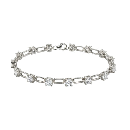 3 ct. T.W. Lab-Grown Diamond Round Cut Bracelet in 14K White Gold or 14K Yellow Gold