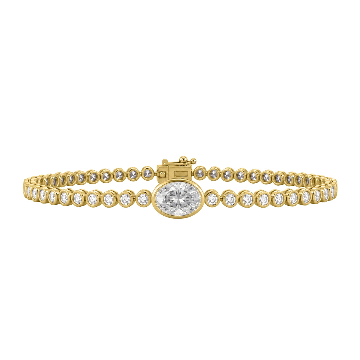 3 ct. T.W. Lab-Grown Diamond Oval-Round Cut Bracelet in 14K White Gold or 14K Yellow Gold