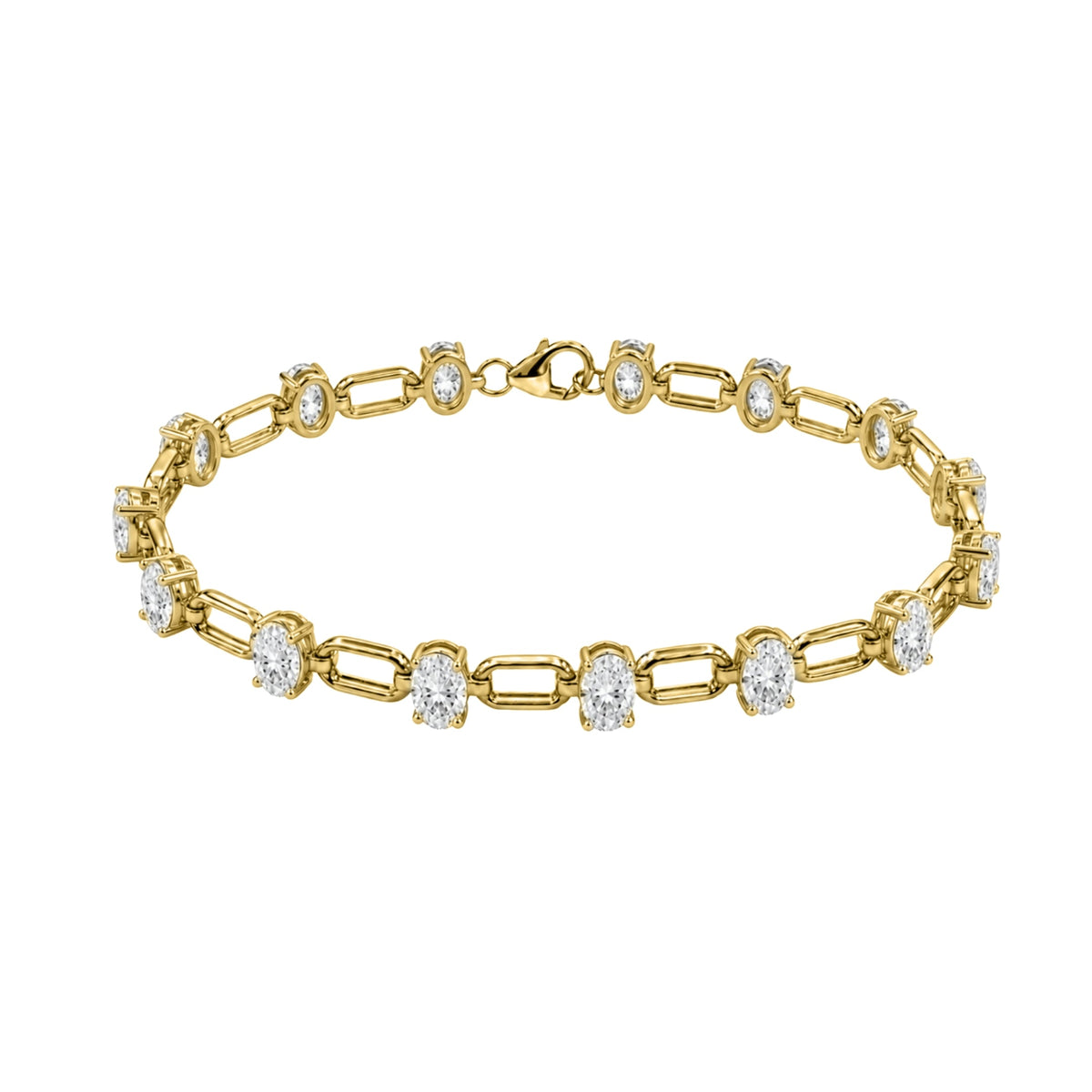3 ct. T.W. Lab-Grown Diamond Oval Cut Bracelet in 14K White Gold or 14K Yellow Gold