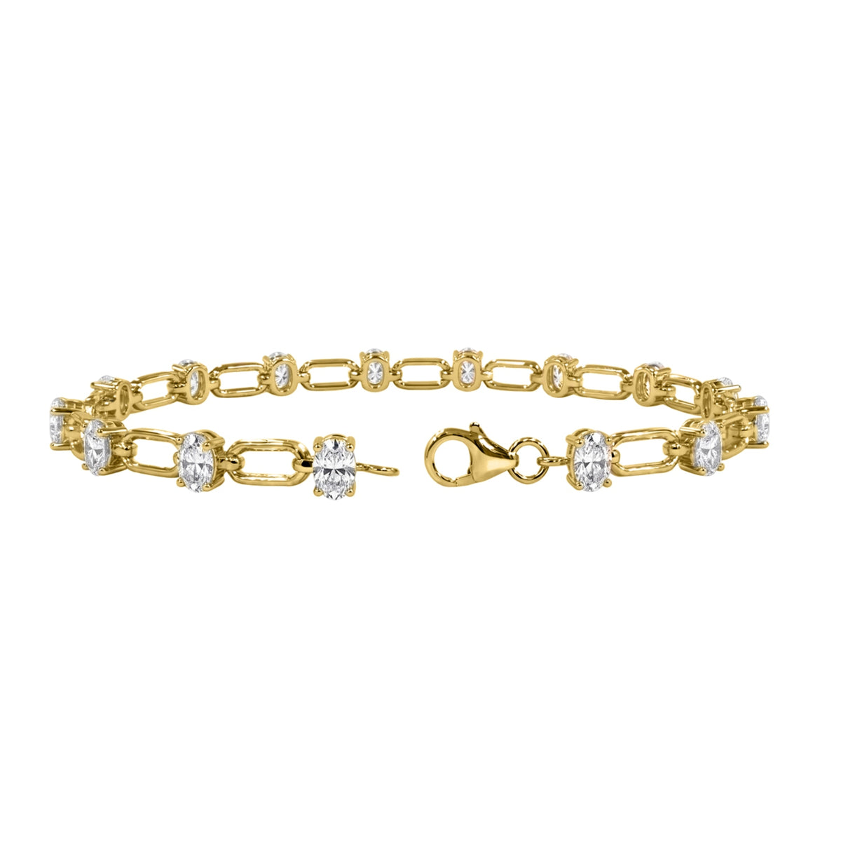 3 ct. T.W. Lab-Grown Diamond Oval Cut Bracelet in 14K White Gold or 14K Yellow Gold