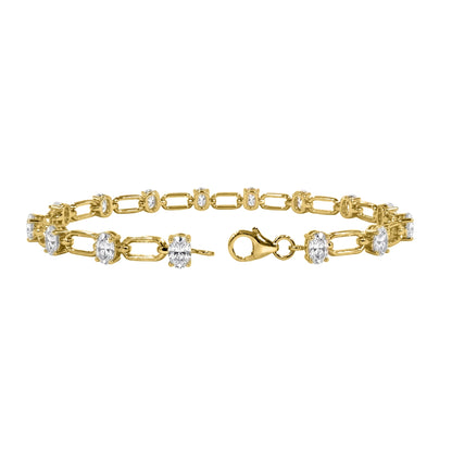 3 ct. T.W. Lab-Grown Diamond Oval Cut Bracelet in 14K White Gold or 14K Yellow Gold
