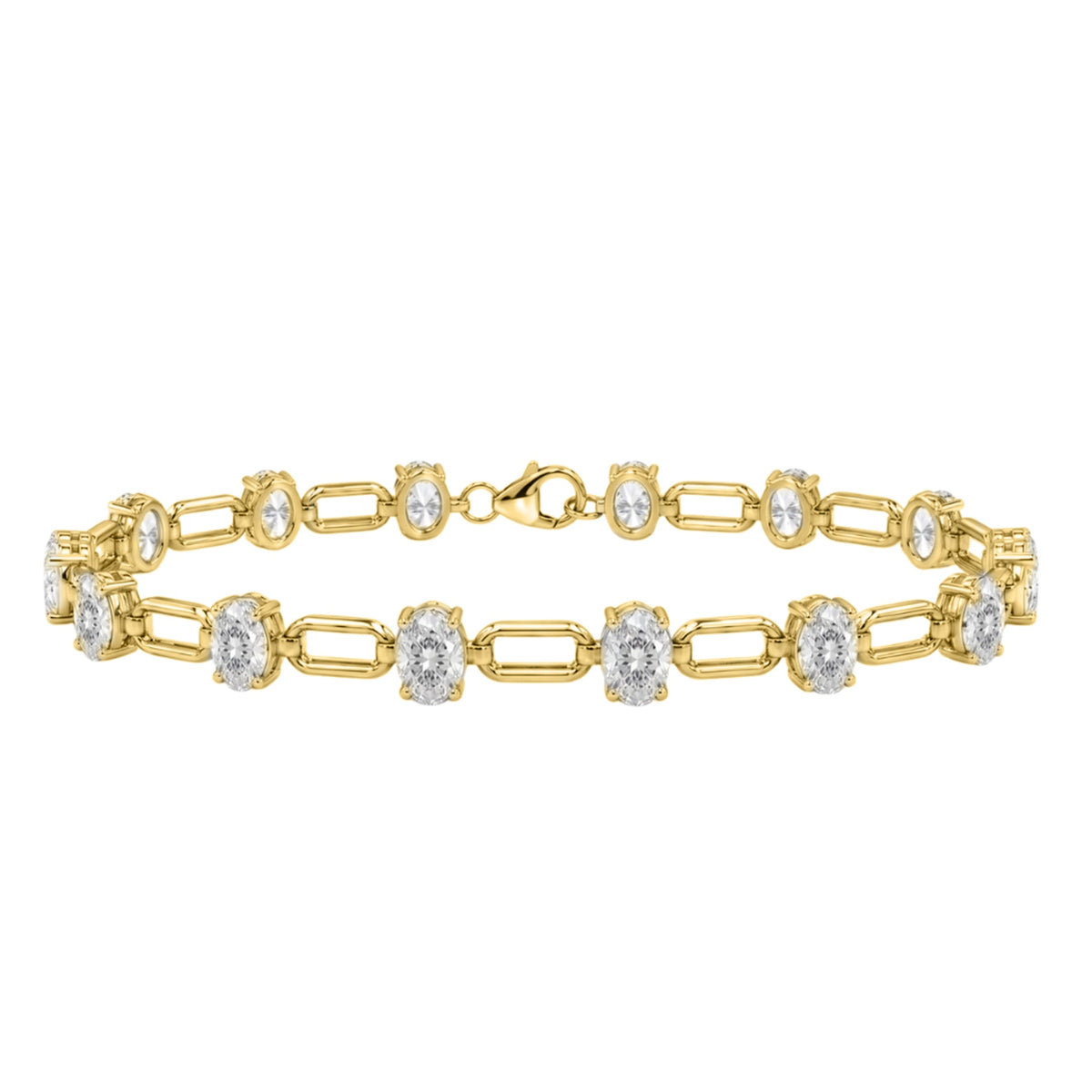 3 ct. T.W. Lab-Grown Diamond Oval Cut Bracelet in 14K White Gold or 14K Yellow Gold