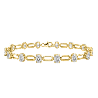 3 ct. T.W. Lab-Grown Diamond Oval Cut Bracelet in 14K White Gold or 14K Yellow Gold