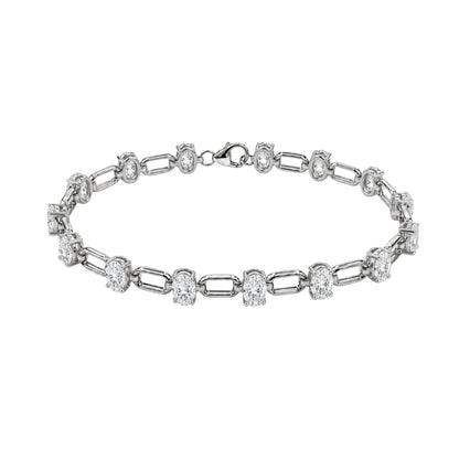 3 ct. T.W. Lab-Grown Diamond Oval Cut Bracelet in 14K White Gold or 14K Yellow Gold