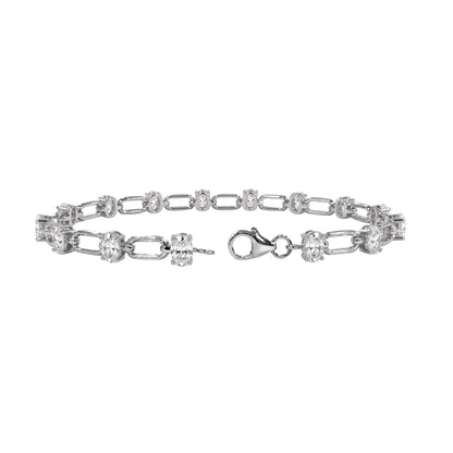 3 ct. T.W. Lab-Grown Diamond Oval Cut Bracelet in 14K White Gold or 14K Yellow Gold