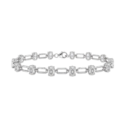 3 ct. T.W. Lab-Grown Diamond Oval Cut Bracelet in 14K White Gold or 14K Yellow Gold