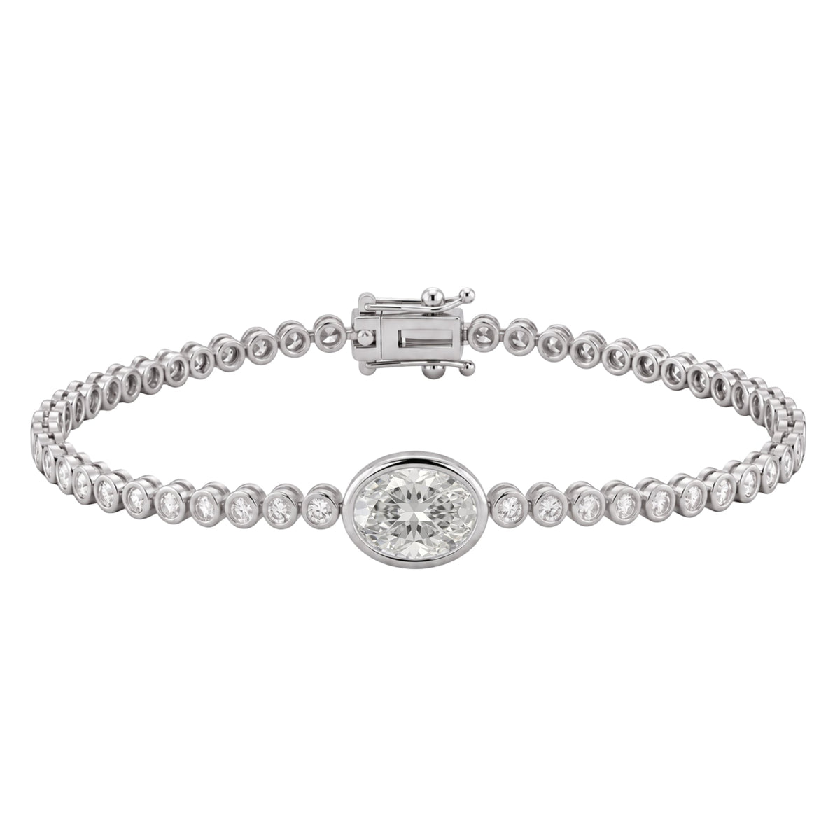 3 ct. T.W. Lab-Grown Diamond Oval-Round Cut Bracelet in 14K White Gold or 14K Yellow Gold