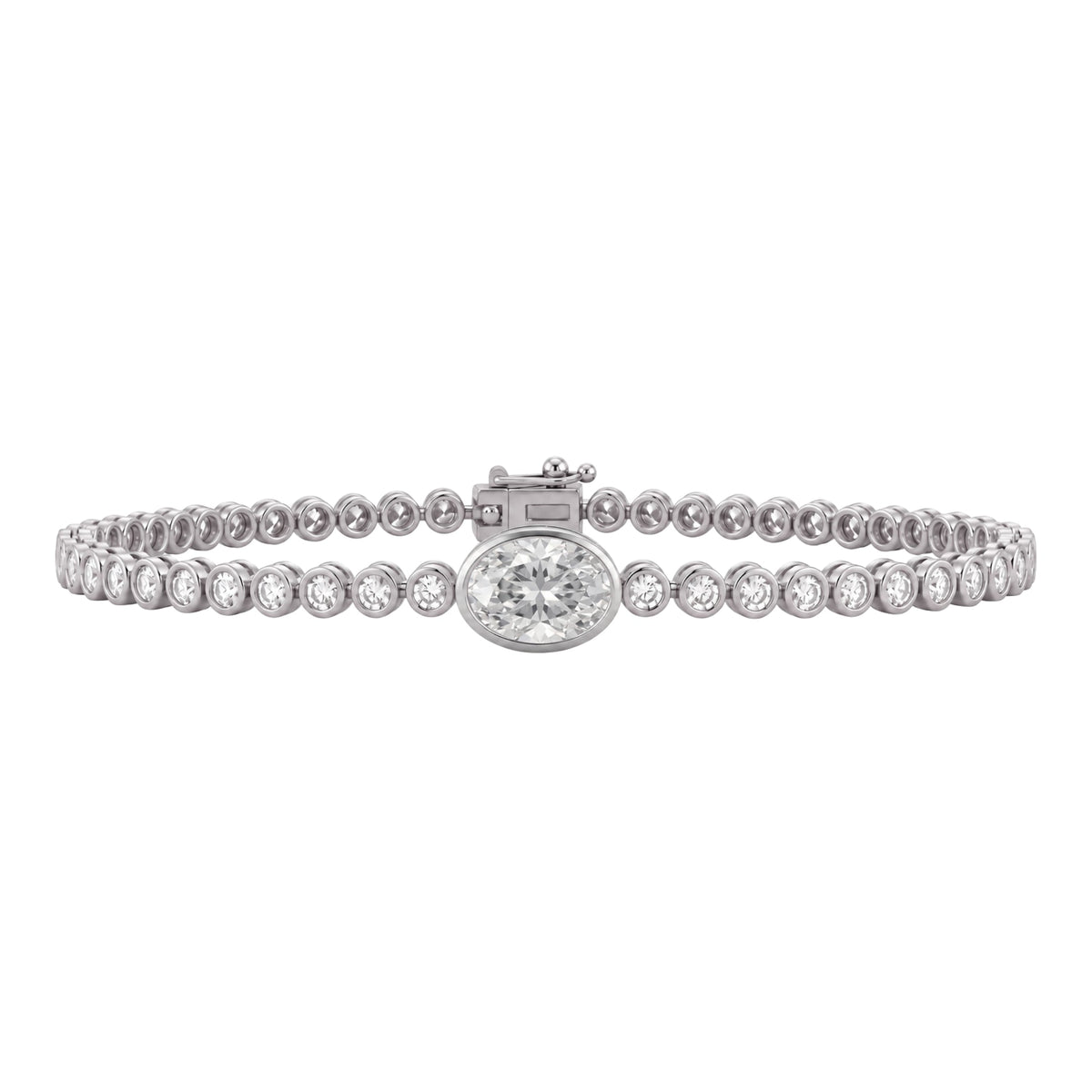 3 ct. T.W. Lab-Grown Diamond Oval-Round Cut Bracelet in 14K White Gold or 14K Yellow Gold