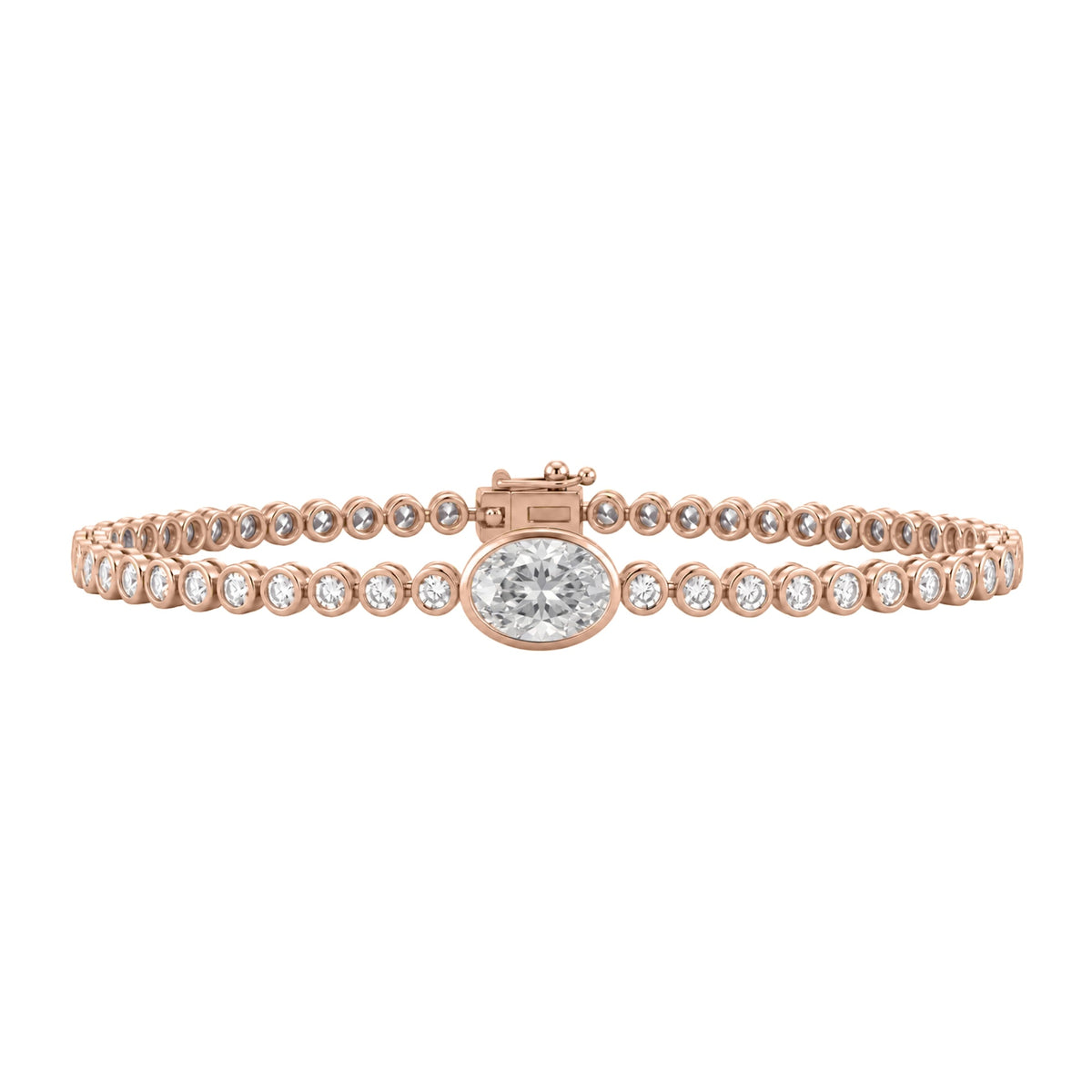 3 ct. T.W. Lab-Grown Diamond Oval-Round Cut Bracelet in 14K White Gold or 14K Yellow Gold