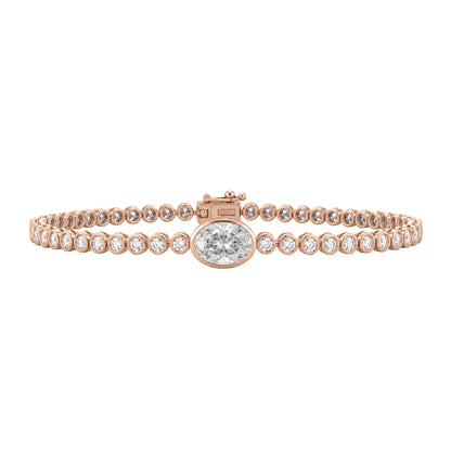 3 ct. T.W. Lab-Grown Diamond Oval-Round Cut Bracelet in 14K White Gold or 14K Yellow Gold