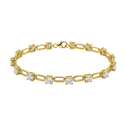 3 ct. T.W. Lab-Grown Diamond Round Cut Bracelet in 14K White Gold or 14K Yellow Gold