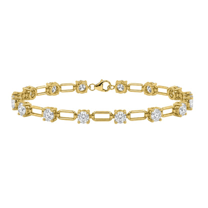3 ct. T.W. Lab-Grown Diamond Round Cut Bracelet in 14K White Gold or 14K Yellow Gold