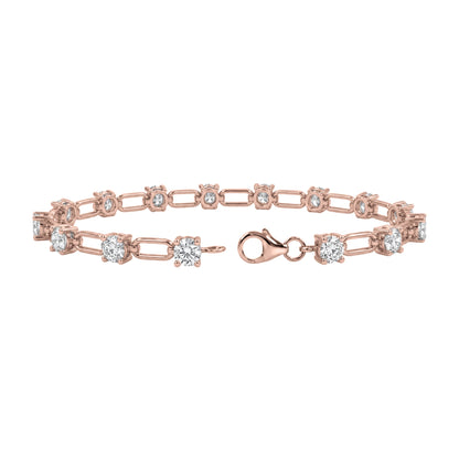 3 ct. T.W. Lab-Grown Diamond Round Cut Bracelet in 14K White Gold or 14K Yellow Gold