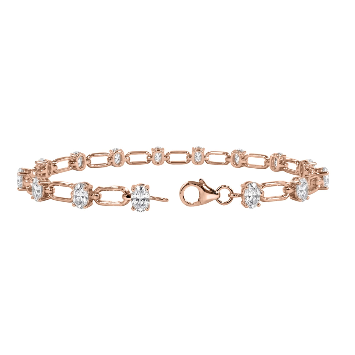 3 ct. T.W. Lab-Grown Diamond Oval Cut Bracelet in 14K White Gold or 14K Yellow Gold