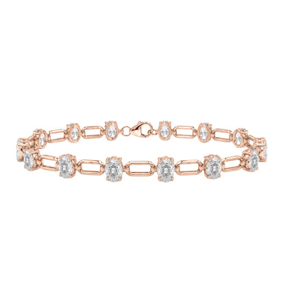 3 ct. T.W. Lab-Grown Diamond Oval Cut Bracelet in 14K White Gold or 14K Yellow Gold