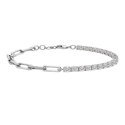3 ct. T.W. Lab-Grown Diamond Oval Cut Bracelet in 14K White Gold or 14K Yellow Gold