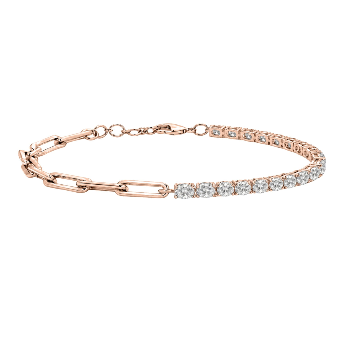 Lab-Grown Diamond Chain Bracelet in 14K White Gold or 14K Yellow Gold