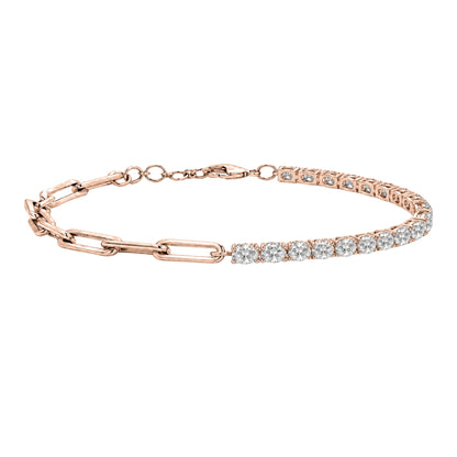 Lab-Grown Diamond Chain Bracelet in 14K White Gold or 14K Yellow Gold